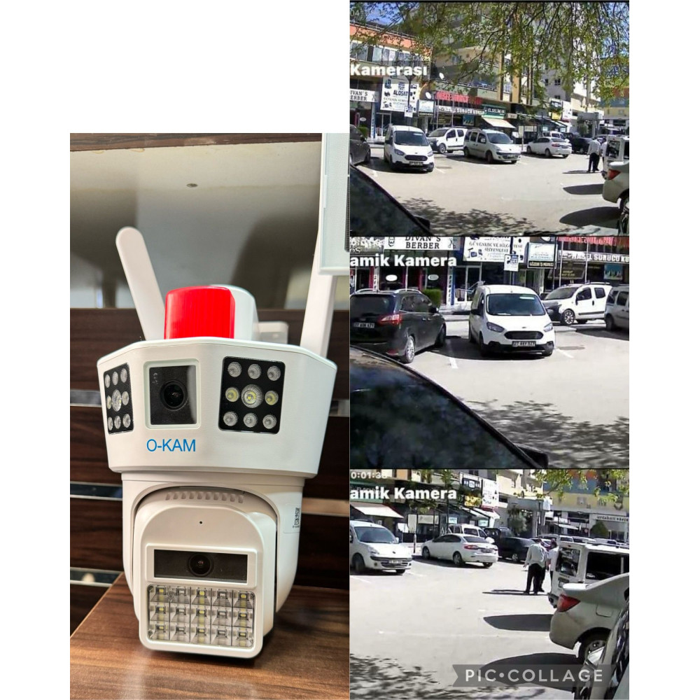 Okam 3048 6MP PTZ Hareket Takipli Gece Görüşlü Alarmlı Bildirimli Su Geçirmez Onvif WiFi IP Kamera