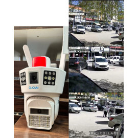 Okam 3048 6MP PTZ Hareket Takipli Gece Görüşlü Alarmlı Bildirimli Su Geçirmez Onvif WiFi IP Kamera