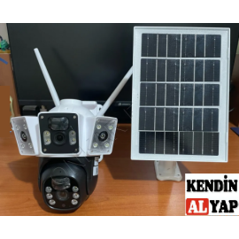Çift Kameralı OKAM 3037 Geniş Açılı Güneş Enerjili 4G 6MP Dual Lens Solar PTZ Kamera