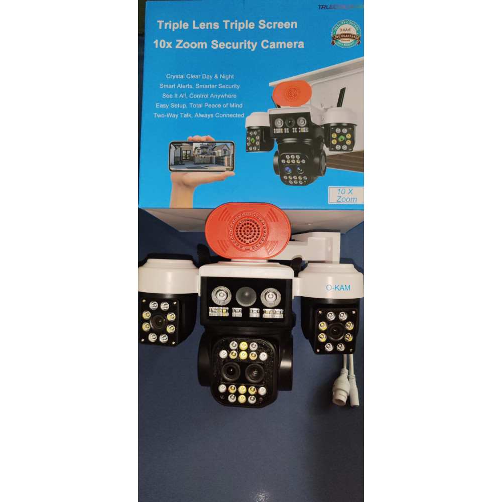 Çakarlı 3 Kameralı 9mp Wıfı Ptz Kamera Gece Görüşlü O-kam 5012 Güvenlik Kamerası