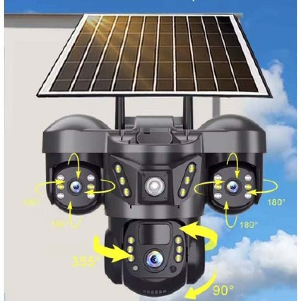 3 Kameralı o-kam 7070 Gece Görüşlü 4g Sim Kartlı Güneş Panelli Güvenlik Kamerası
