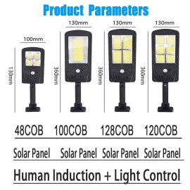 Güneş Enerjili Sokak Lambası Solar Bahçe Aydınlatma 3 Modlu 120 Cob Led
