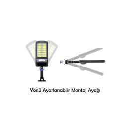 Solar Bahçe Aydınlatma Güneş Enerjili 120 Cob Led 3 Modlu Uzaktan Kumandalı