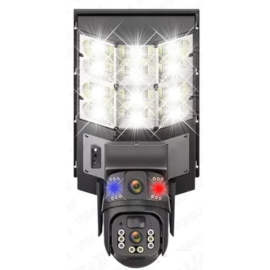 Güneş Enerjili Sokak Bahçe Led aydınlatmalı Solar Güneş Panelli Wifi Kablosuz Çift Kameralı Güvenlik Kamerası